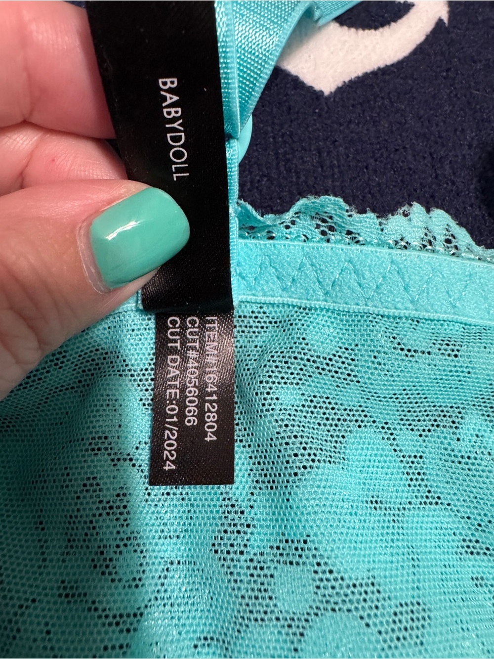 Torrid Lace Babydoll Lingerie Size 1 Teal Blue Sheer Floral Lace Flowy - Picture 5 of 5